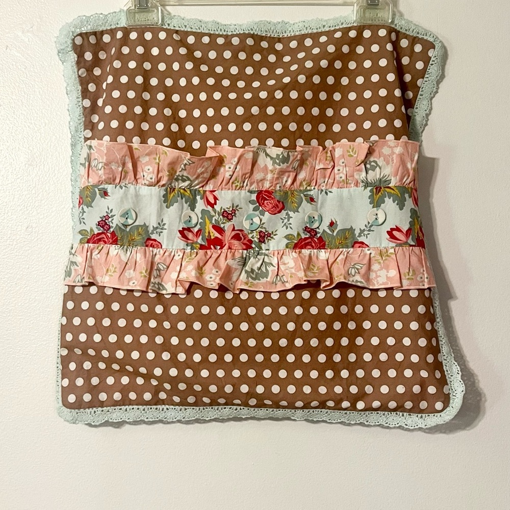 Matilda Jane Pillow Sham Accent Polka Dot Floral Ruffle Pillow Cover